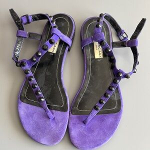Balenciaga Women's Studded Purple Sandals